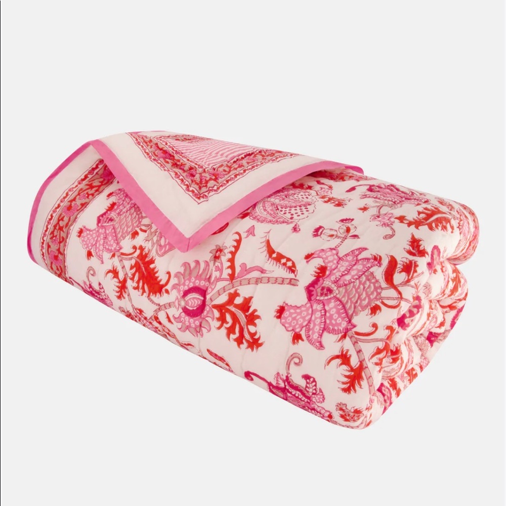 Roller Rabbit Amanda Quilt, orange, twin/twin XL